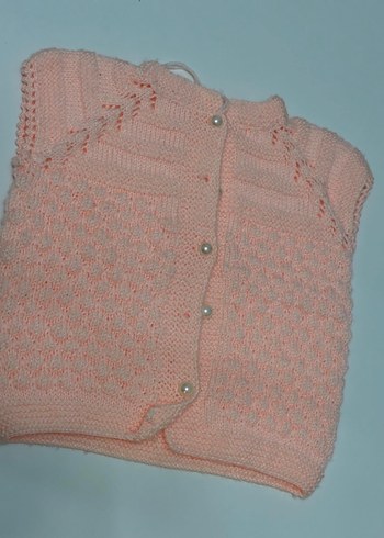 Kız Çocuk Pembe Örgü Kolsuz Hırka - Görsel 2