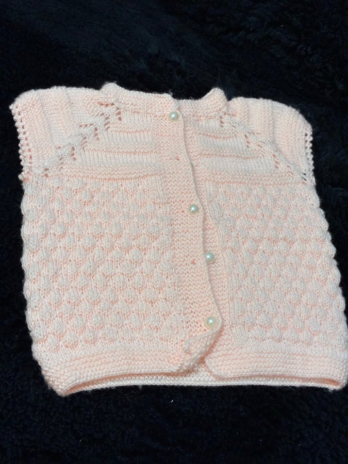 Kız Çocuk Pembe Örgü Kolsuz Hırka - Görsel 4