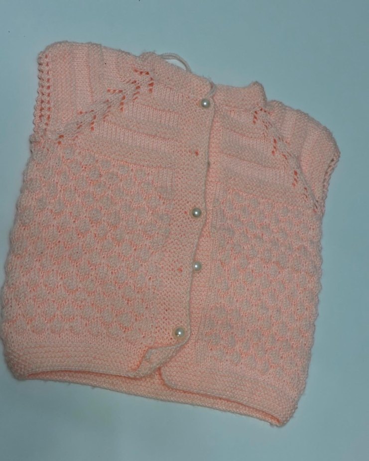 Kız Çocuk Pembe Örgü Kolsuz Hırka - Görsel 2