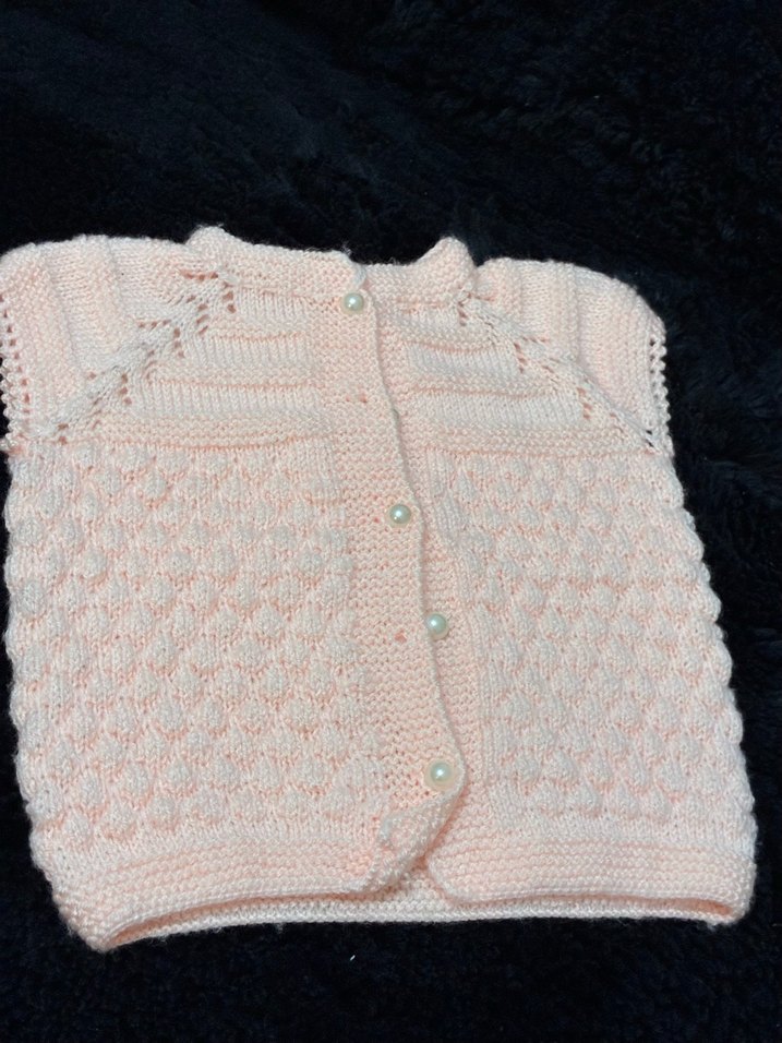 Kız Çocuk Pembe Örgü Kolsuz Hırka - Görsel 3