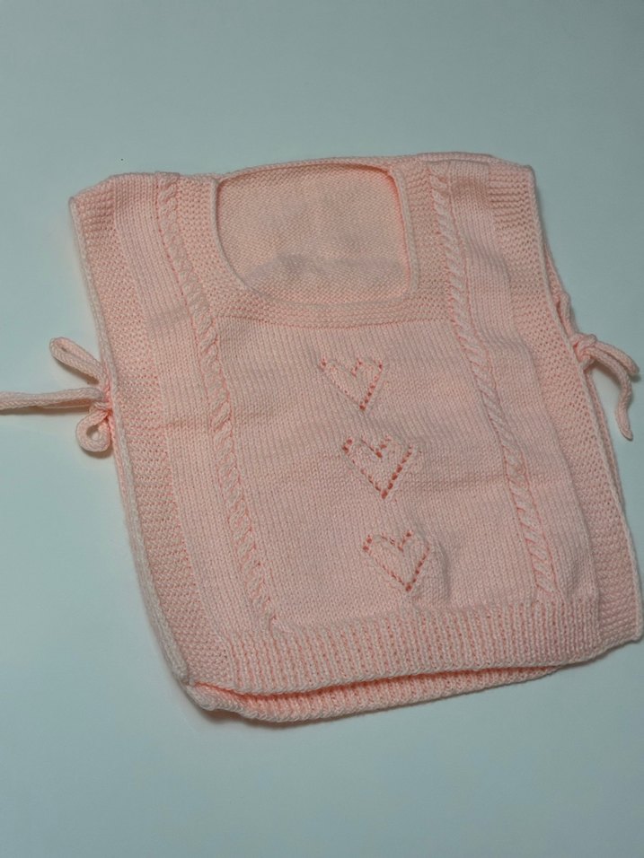 Kız Çocuk Nakışlı Pembe Örgü Süveter - Görsel 2