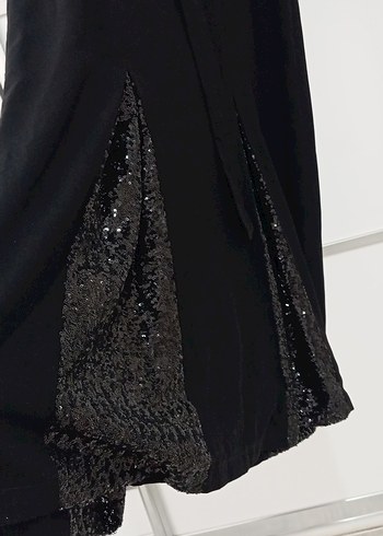 Nakışlı Siyah Uzun Kadın Elbise - Görsel 2