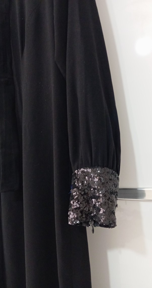 Nakışlı Siyah Uzun Kadın Elbise - Görsel 3