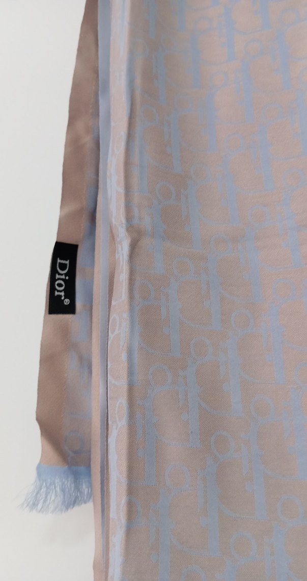 Bej Drapeli Sentetik Kumaş Şal - Görsel 2