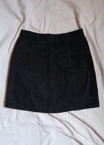 38 Beden American Vintage Düğmeli Siyah Denim Mini Etek