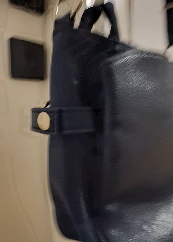 Beden mavi Renk American Vintage Mango Lacivert Deri Kadın Çanta