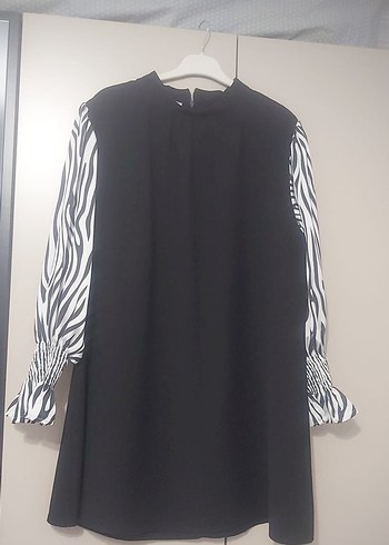Diger Siyah Zebra Desenli Kadın Tunik