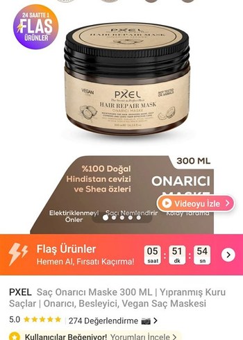 PXEL Onarıcı Saç Maskesi 300 ml