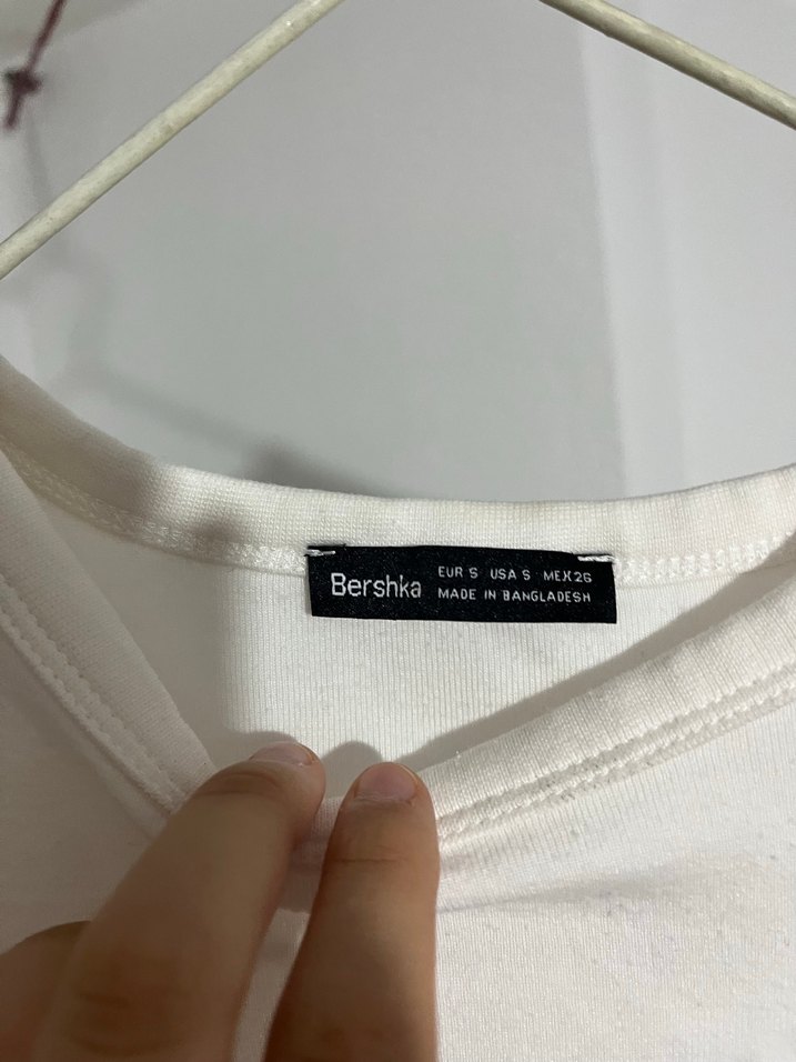 Baskılı Beyaz Mini Crop Tişört - Görsel 4