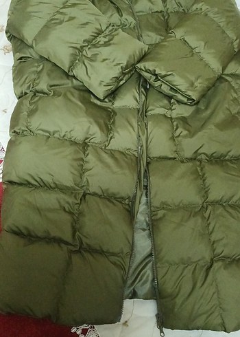 Diğer Kadın Parlak Yeşil Uzun Kışlık Mont