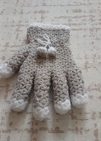 Bohem Gri Örgü Kadın Eldiveni - Görsel 8