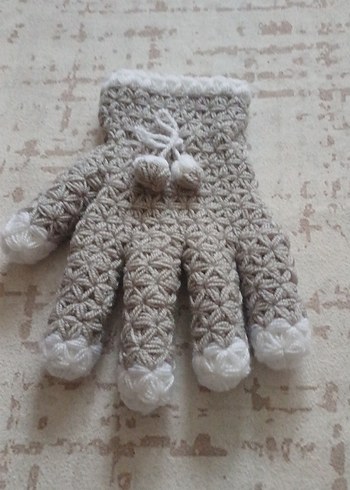 Bohem Gri Örgü Kadın Eldiveni - Görsel 4