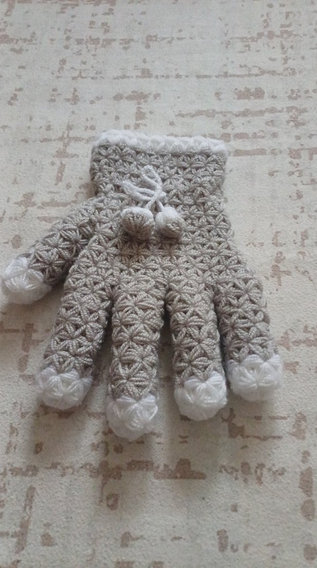 Bohem Gri Örgü Kadın Eldiveni - Görsel 5