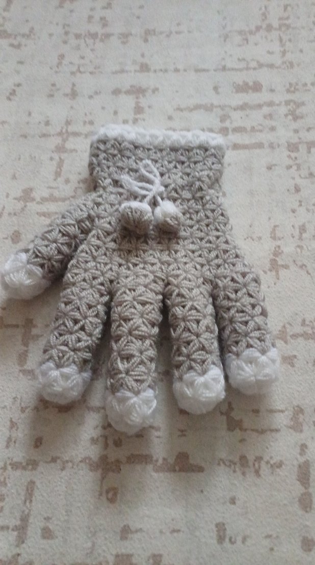 Bohem Gri Örgü Kadın Eldiveni - Görsel 4