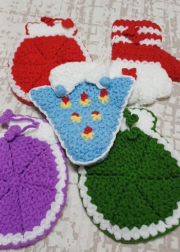 Renkli El Örgüsü Banyo lifi - Görsel 6