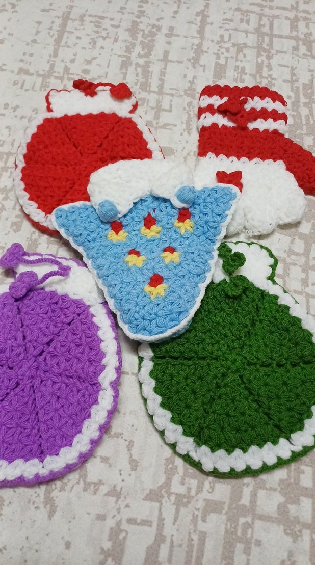 Renkli El Örgüsü Banyo lifi - Görsel 5