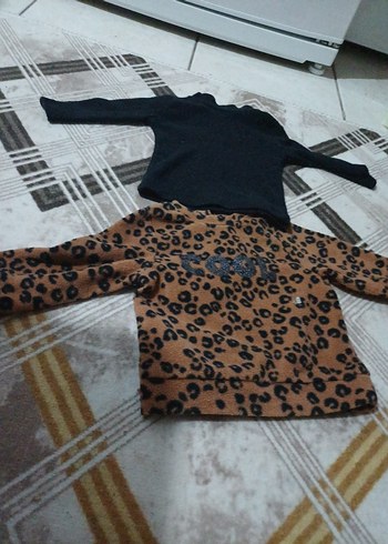 Kız Çocuk Leopar Desenli kazak - Görsel 2