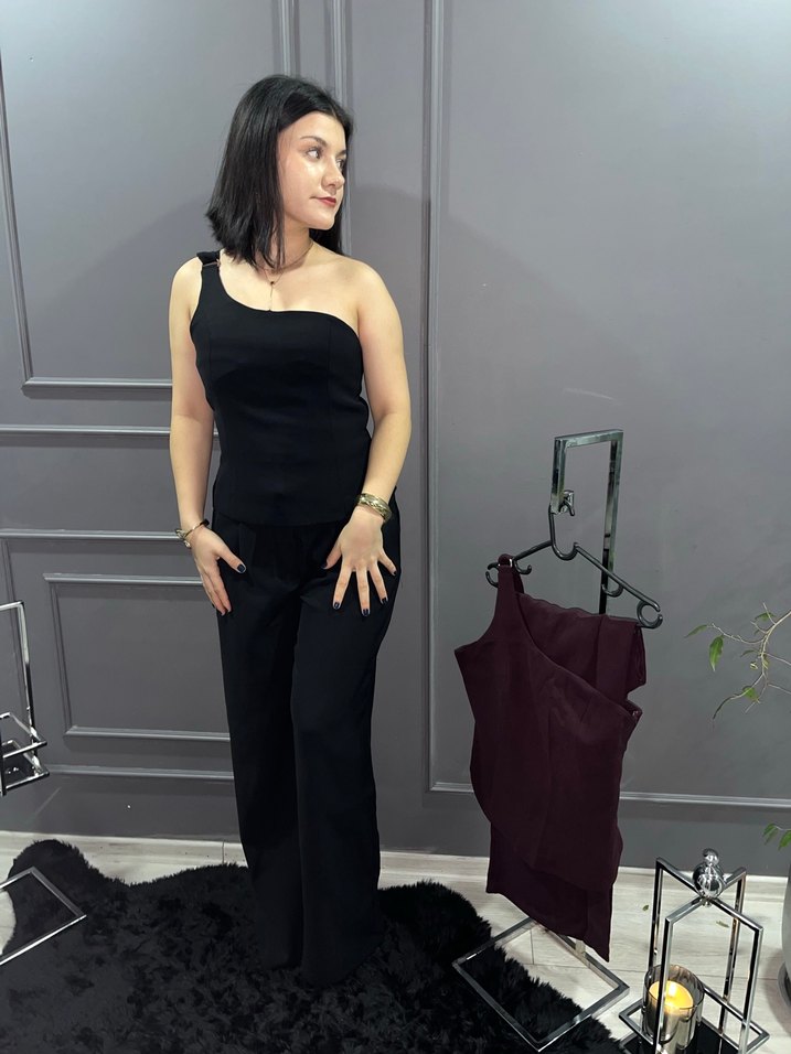 Siyah Tek Omuzlu  Takım - Görsel 3