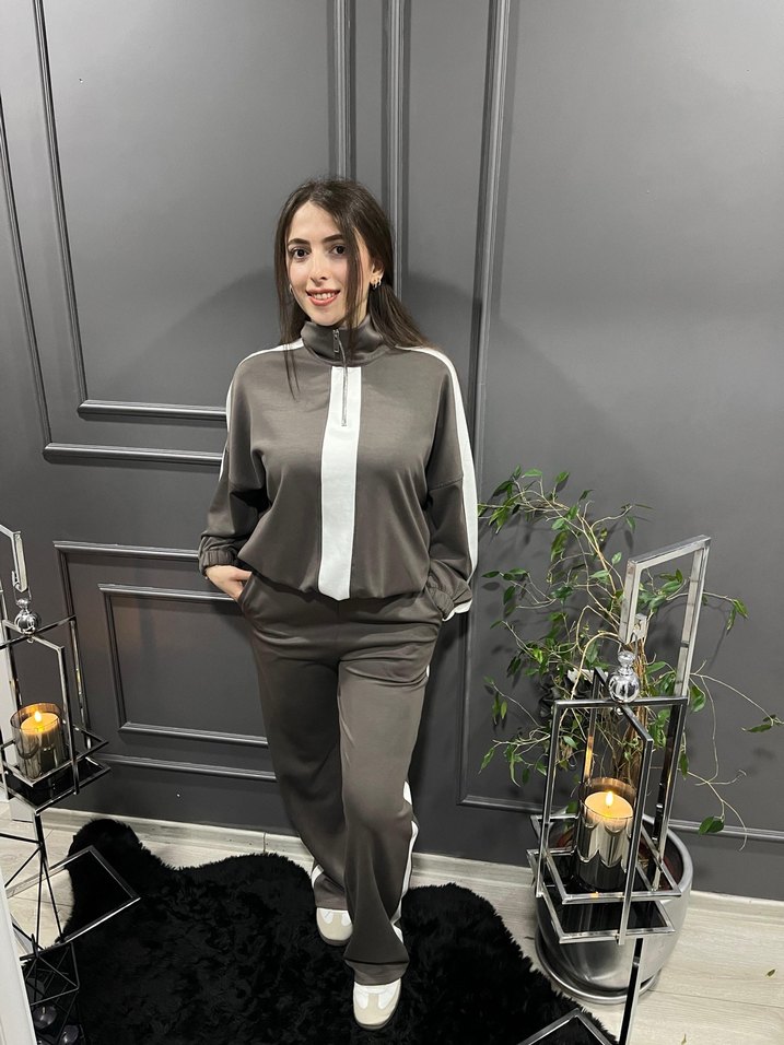 Çizgili Kadın Eşofman Takımı - Görsel 3