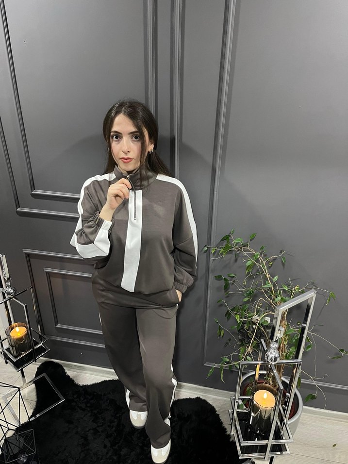 Çizgili Kadın Eşofman Takımı - Görsel 2