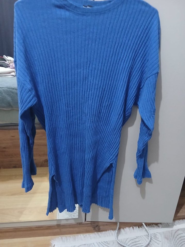 Mavi Kadın Triko Bisiklet Yaka Uzun Kollu Kazak - Görsel 2