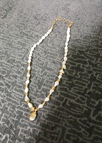 deniz kabuğu boncuklu şık kolye - Görsel 3