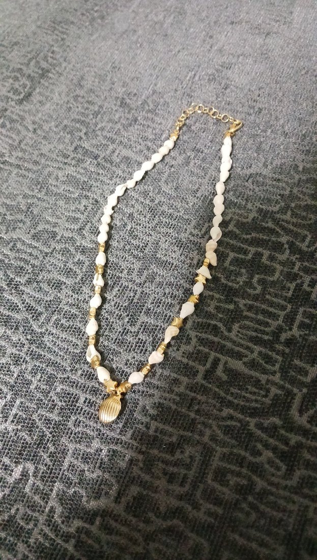 deniz kabuğu boncuklu şık kolye - Görsel 2