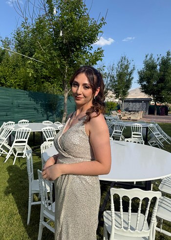Abiye Taş rengi abiye elbise