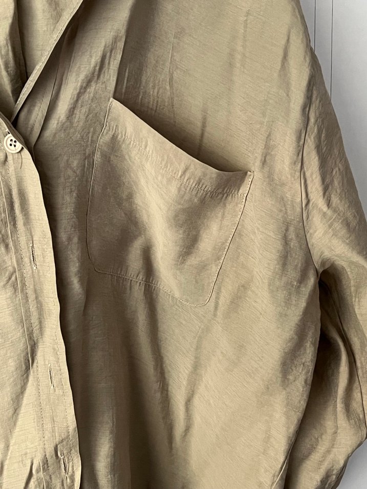 Yeşil Bol Kesim Tensel Kadın Gömlek - Görsel 4