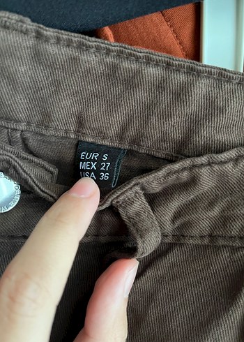 Kahverengi Kadın Bol Kesim Kargo Pantolon - Görsel 5