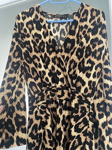 s Beden Leoparlı elbise