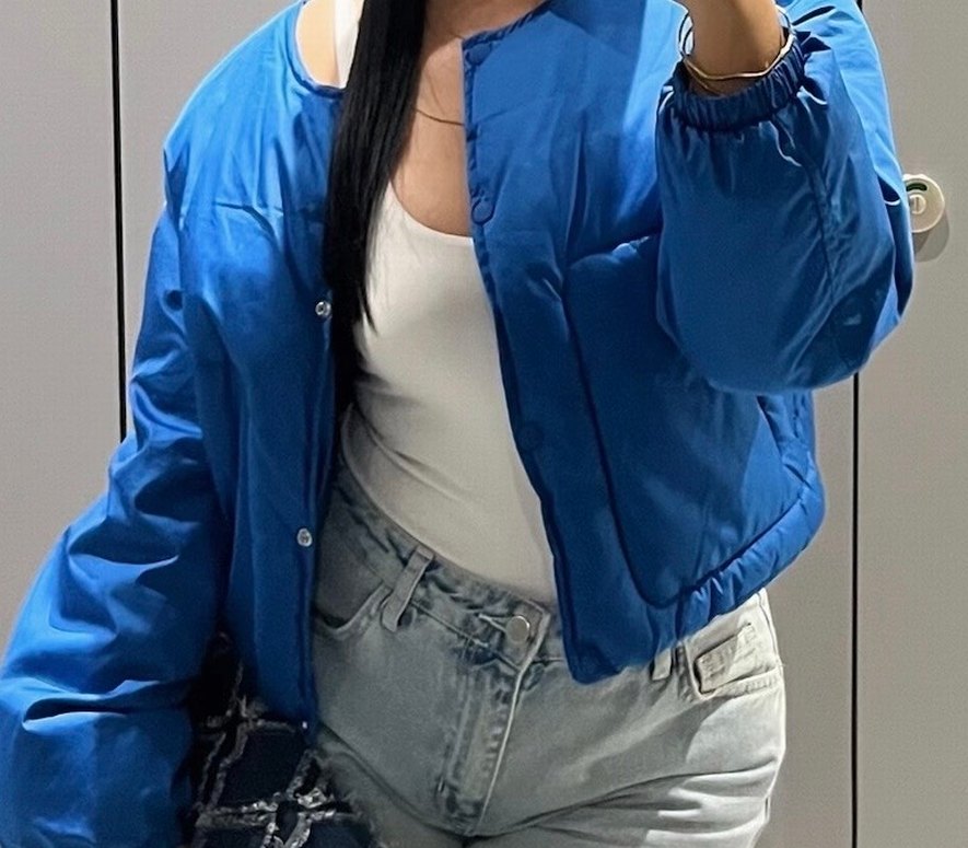 Mavi Pull Bear Bomber Ceket - Görsel 4