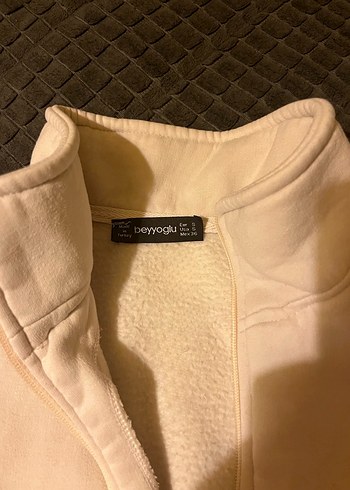 Bej Fermuarlı Dik Yakalı Kadın Ceket - Görsel 2