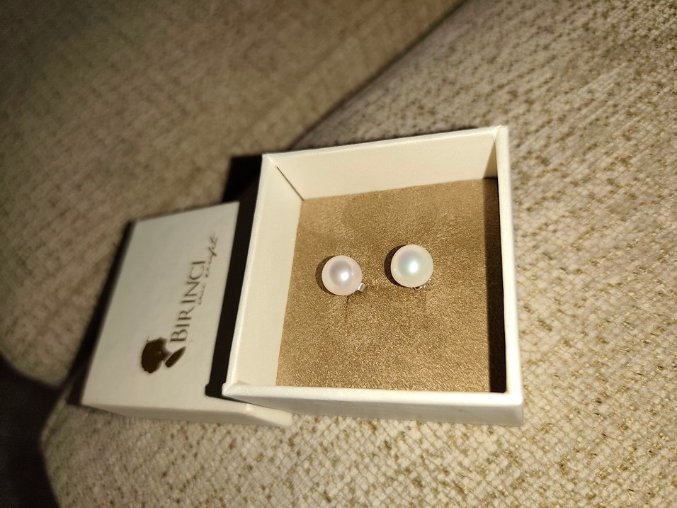 Garanti Belgeli Sıfır Gerçek Doğal İnci Küpe - Görsel 2