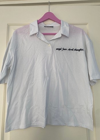 Trendyol & Milla Oversize Beyaz Polo Tisort
