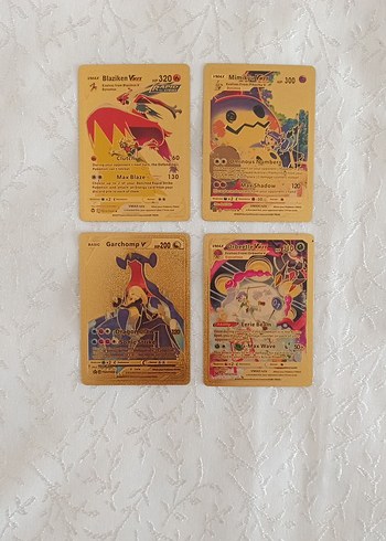 Altın Renkli Pokemon Kartı Seti