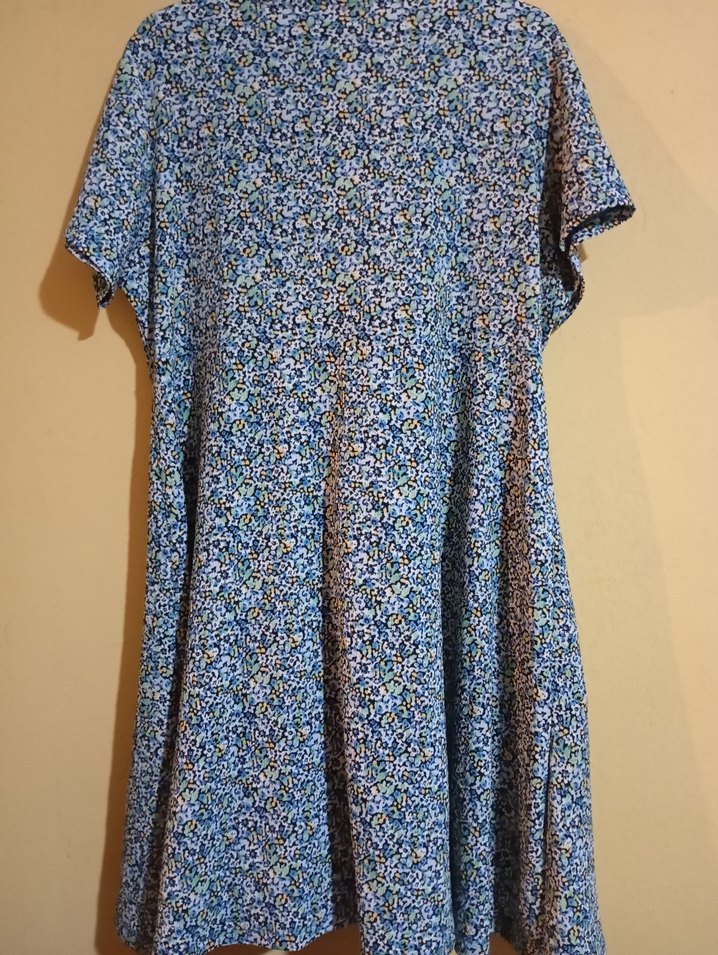 Mavi Bağlama Desenli Hamile Elbisesi - Görsel 5