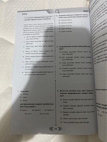  Beden Sözel mantık çıkmış sorular