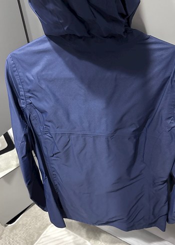 Unısex Lacivert Kapüşonlu Fermuarlı Yağmurluk - Görsel 3