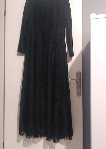 Uzun Siyah Gotik Kadın Elbise