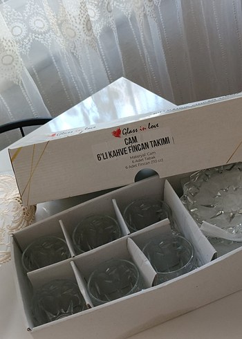 Kristal Desenli Cam Fincan Seti - Görsel 3