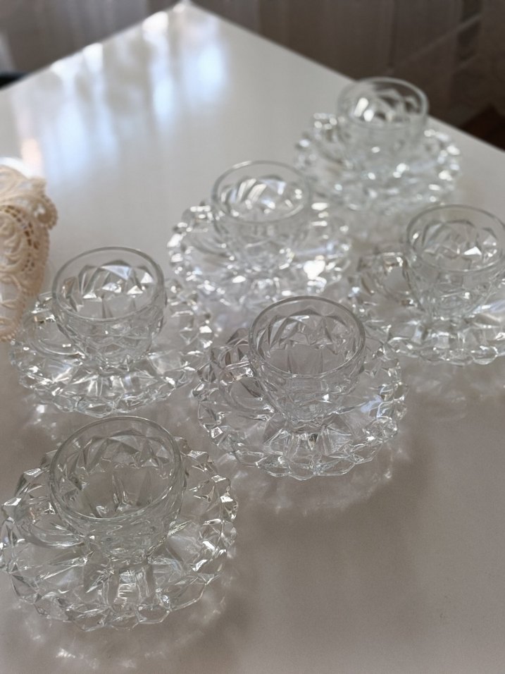 Kristal Desenli Cam Fincan Seti - Görsel 2