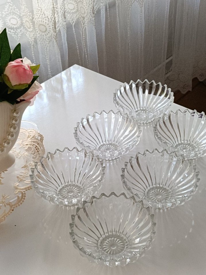 Vintage Soyut Desenli Cam Kase Seti - Görsel 2