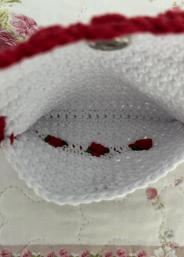 örgü çilek cüzdan kartlık - Görsel 4