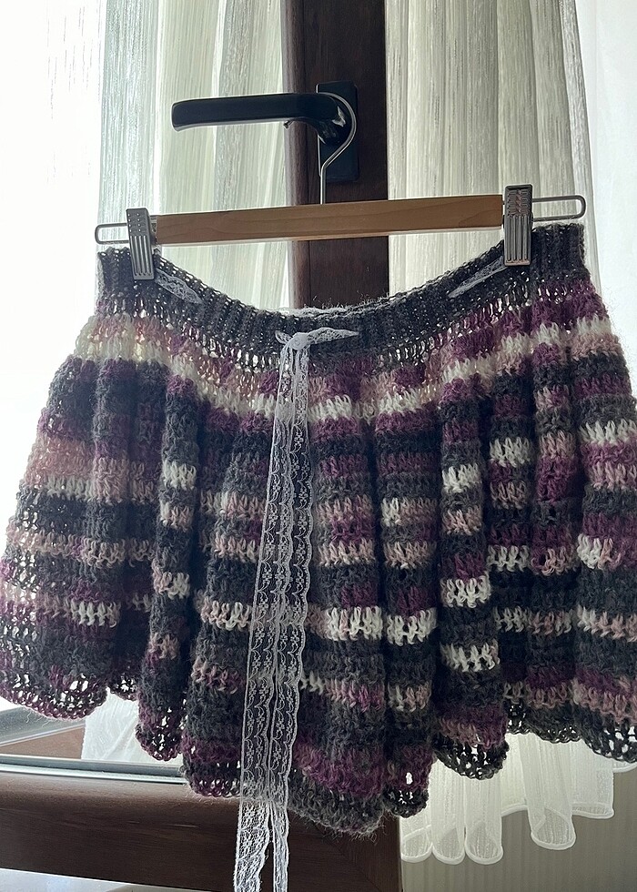 örgü fırfırlı mini fairycore etek - Görsel 3