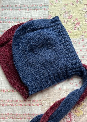 örgü y2k vintage moher tete bonnet - Görsel 5