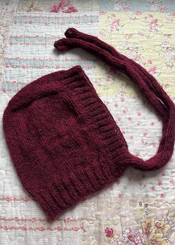 örgü y2k vintage moher tete bonnet - Görsel 2