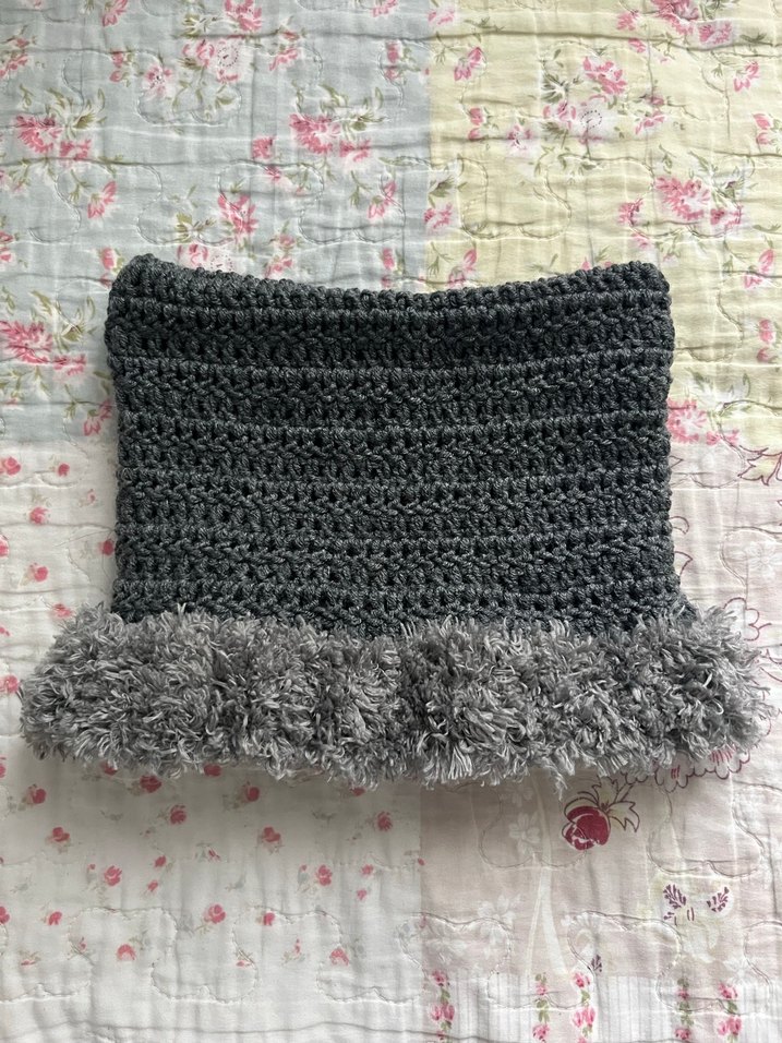 Gri Düz Örgü Battaniye - Görsel 3