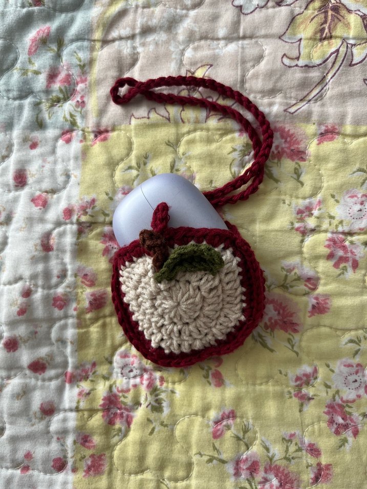 örgü elma charm pouch kese - Görsel 2