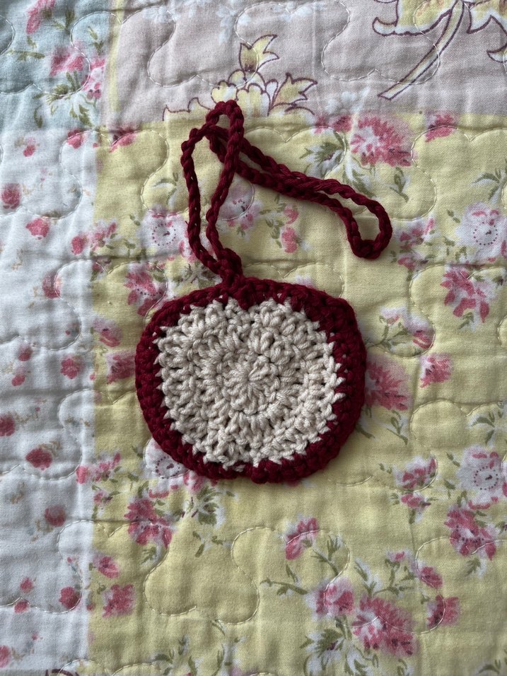 örgü elma charm pouch kese - Görsel 4